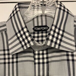 Tom Ford Black and White Checked Dress Shirt